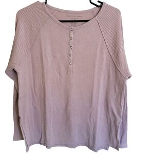 American Eagle‎ Plush Henley Top Long Sleeve Soft Casual XS